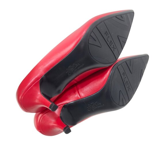 Life Stride Red Faux Leather Kitten Heel Pointed Toe Pumps SZ 6M - Picture 4 of 15